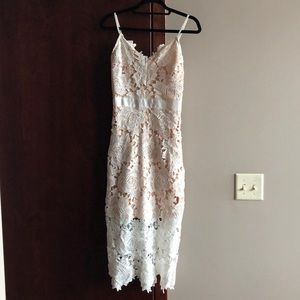 White lace midi dress